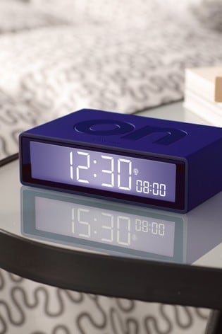 Lexon Blue Flip Rubber Alarm Clock