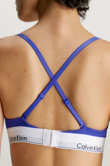 Buy Calvin Klein Blue Modern Cotton Lined Triangle Bralette from Next  Ireland