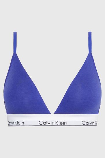 Calvin Klein Blue Modern Cotton Lined Triangle Bralette