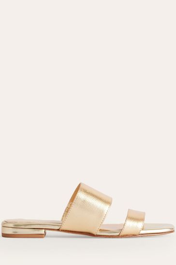 Gold two hot sale strap sandals