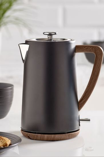 Black Bronx Wood Effect Kettle
