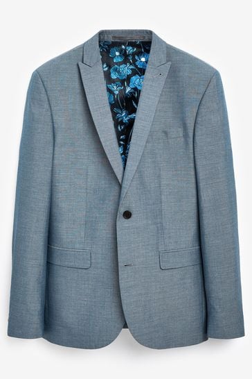 Light Blue Slim Two Button Suit Jacket