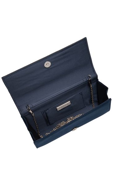 Lotus Navy Blue Clutch Bag with Chain