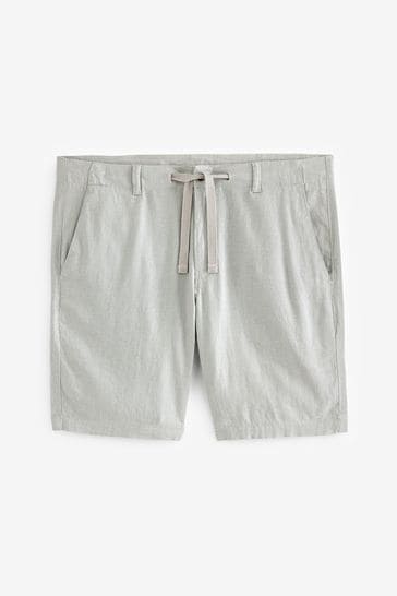 Buy Light Grey Drawstring Linen Blend Shorts from Next Luxembourg