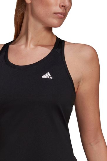 Buy adidas Black D2M 3-Stripes Vest from Next Luxembourg