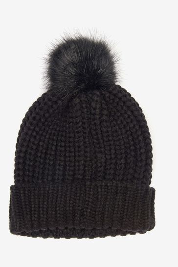 Black beanie pom hat store