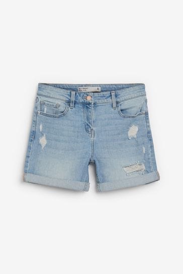 Ripped blue jean shorts online