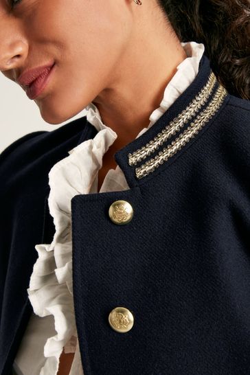 Joules navy sales wool coat