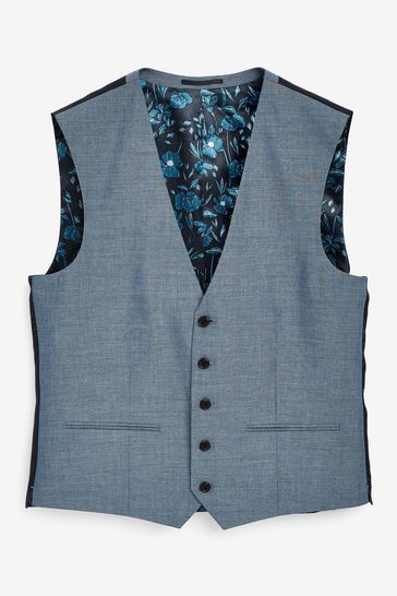 Light Blue Regular Fit Waistcoat