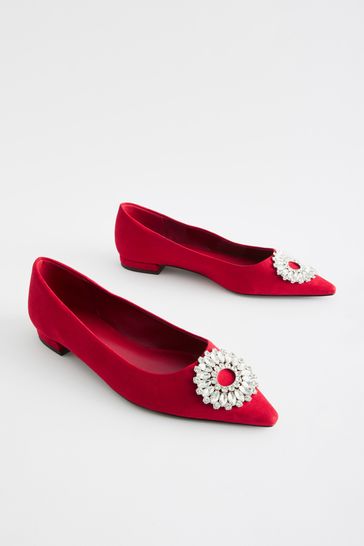 Red outlet embellished shoes
