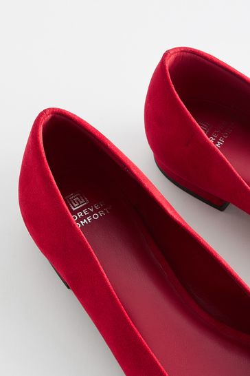 Buy Red Forever Comfort Jewel Trim Point Toe Shoes from Next
