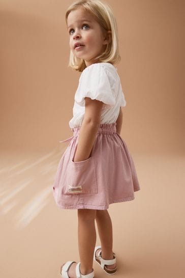 Pink denim skirt uk discount