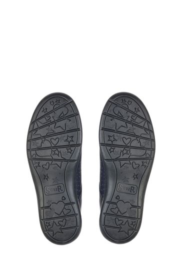 Navy blue leather shoes ladies on sale