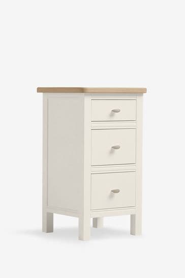 White skinny bedside shop table