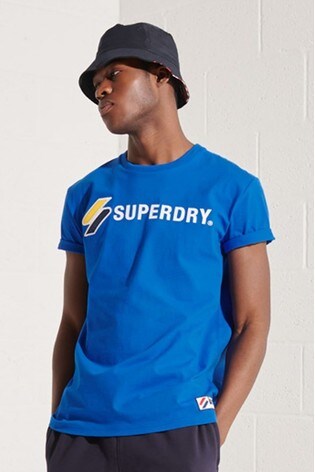 Superdry Blue Sportstyle Appliqué T-Shirt