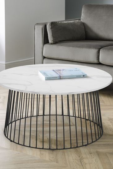 Julian Bowen White Broadway Round Coffee Table