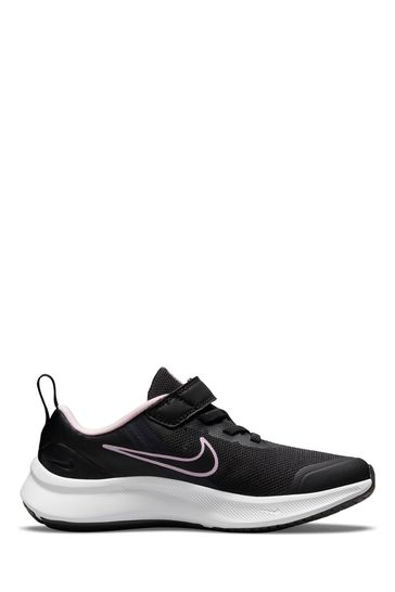 Nike Black/Pink Star Runner 3 Junior Trainers