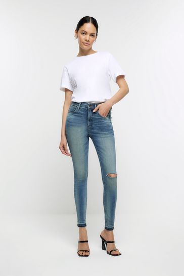 River island skinny ripped jeans online