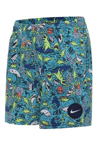 Nike Blue Shark Print Swim Shorts