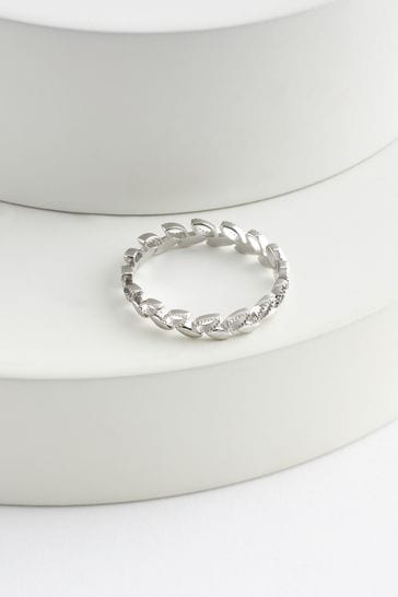 Sterling silver shop leaf ring