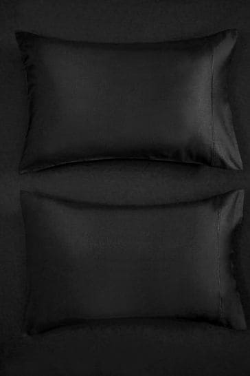 Black cotton pillowcases best sale