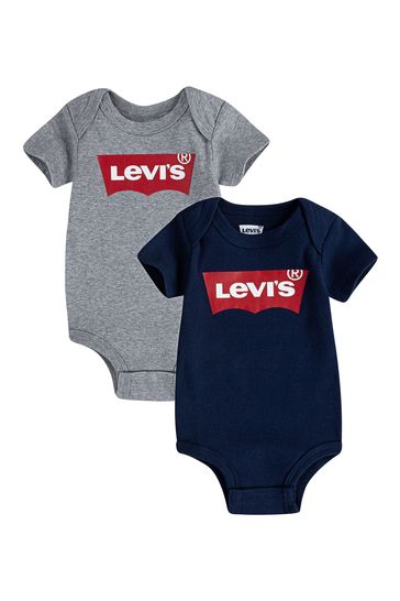 Levi's® Grey Two Pack Batwing Bodysuits