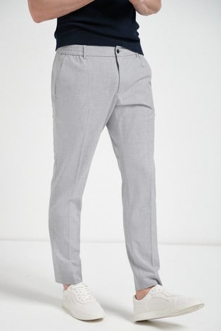 Light Grey Motionflex Trousers With Elasticated Waist