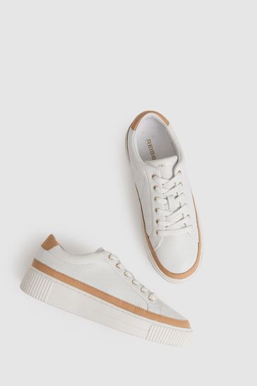 Leather platform sales trainers