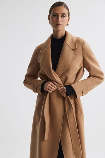 Petite wool coat camel online