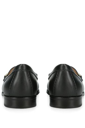 Heel & Buckle London Black with Gold Horse-bit loafer 39