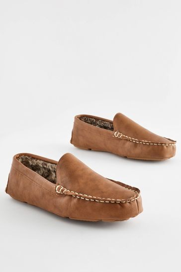 Tan moccasin outlet slippers