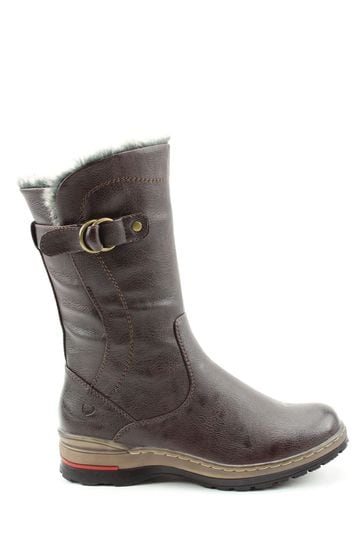 Heavenly Feet Brown Bramble Casual Mid Calf Boots