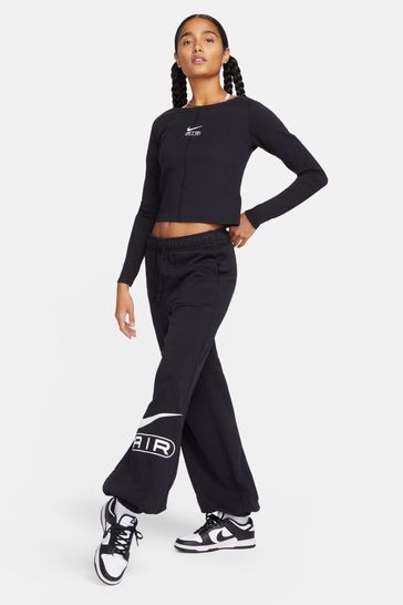 Buy Nike Black Air Mid Rise Fleece Joggers from Next Ireland