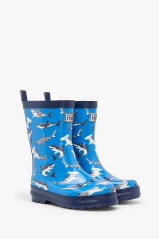 Buy Hatley Blue Deep Sea Sharks Shiny Rain Boots from Next Germany