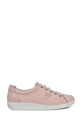 ECCO® Soft 2.0 Pink Leather Lace Shoes