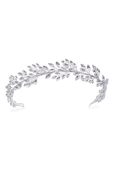 Ivory & Co Silver Utopia Leafy Crystal Headband