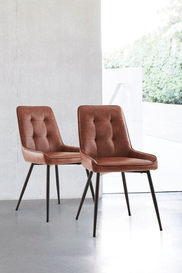 Next brown leather dining cheap chairs