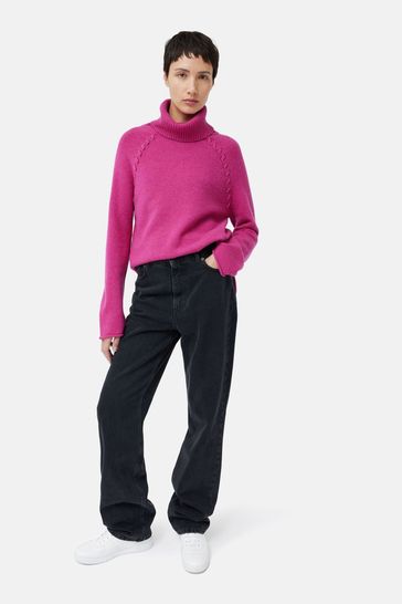 Buy Jigsaw Pink Merino Scoop Hem Jumper from Next Poland