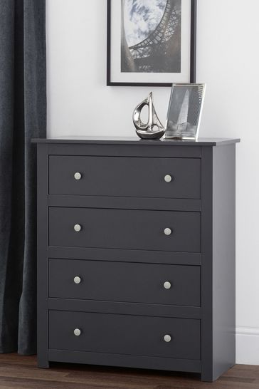 Julian Bowen Anthracite Grey Radley 4 Drawer Chest