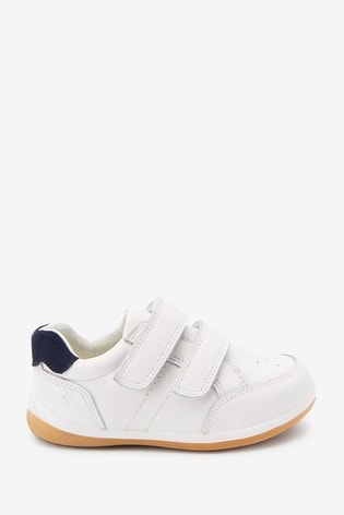 White Leather First Walker Shoes