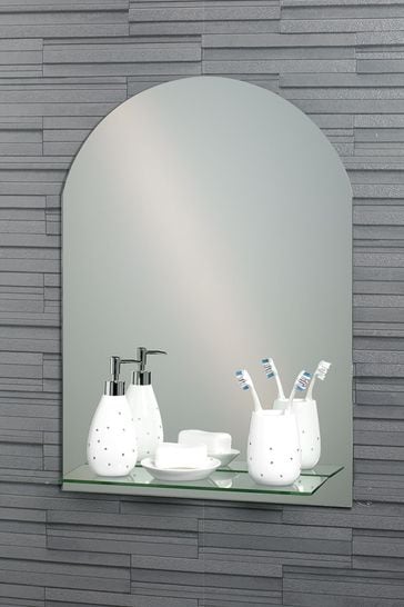 Showerdrape Greenwich Arched Bathroom Mirror With Shelf