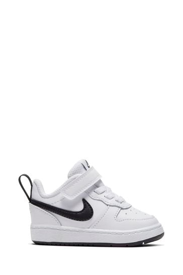 Nike White/Black Court Borough Low Infant Trainers