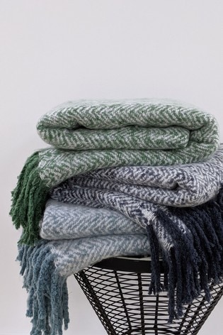 furn. Blue Weaver Throw