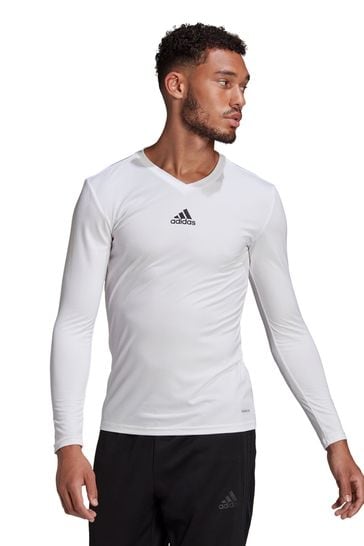 adidas White Teamwear Base Layer Long Sleeve Top