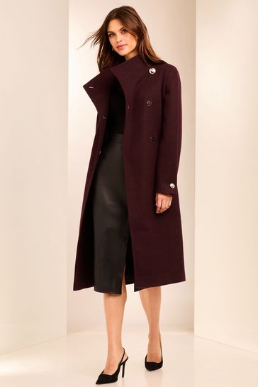 Lipsy burgundy coat outlet