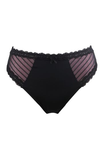 Buy Pour Moi Black Luxe Linear High Leg Knicker from Next Luxembourg