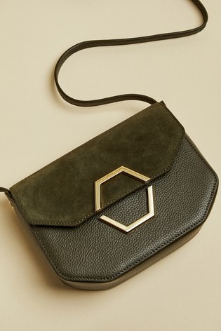 ted baker lenah hexagon detail leather crossbody bag