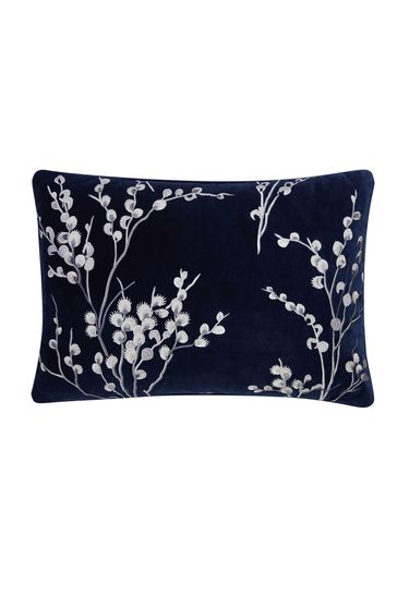 Buy Laura Ashley Midnight Blue Rectangle Pussy Willow Cushion from