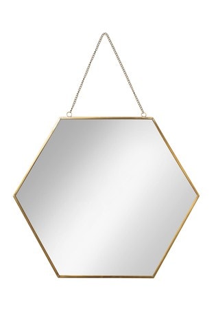 Oliver Bonas Gold Hexagon Large Wall Mirror