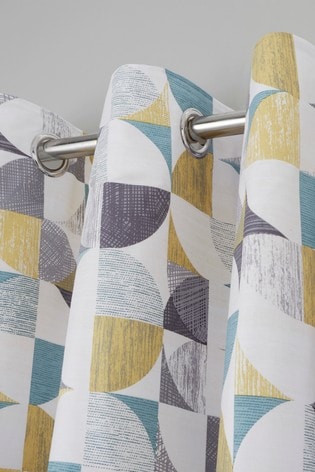 Buy Retro Circles Lined Eyelet Curtains By Catherine Lansfield From The Fitforhealth Online Shop